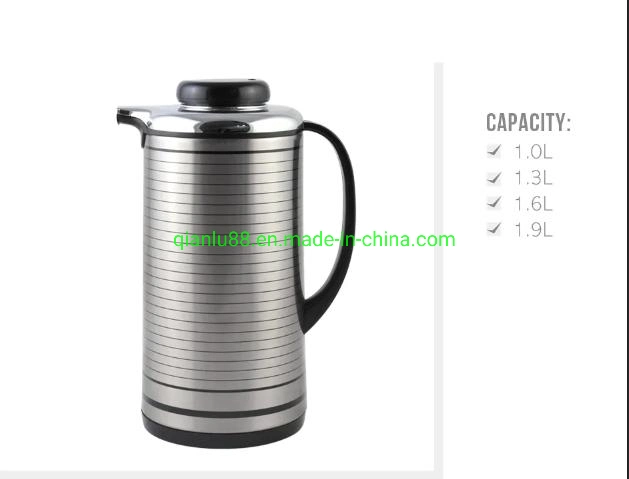 Saudi Arabic Insulation Stainless Steel 1.3L 1.6L 1.9L Large Capacity Thermoes Coffee Pot Keep Hot Cold Bottle Jug with Handle