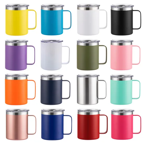 Leak Proof Coffee Mug 12oz 14oz 16oz Stainless Steel Thermos Travel Coffee Mug with Handle 