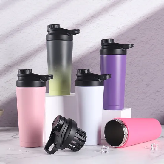 New Style Double Wall 304 Stainless Steel 750ml Thermo Vacuum Insulated Protein Shaker Coffee Mug 