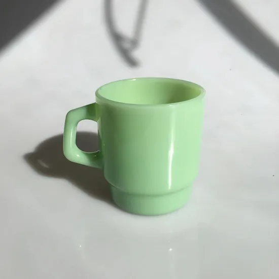 Custom Logo Hot Selling 250ml Opal Cream Coffee Mug Glass Milk Cup 