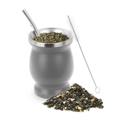 2021 Custom Drinking Coffee Tea Yerba Mate Cup with Stainless Steel Bombilla Straw