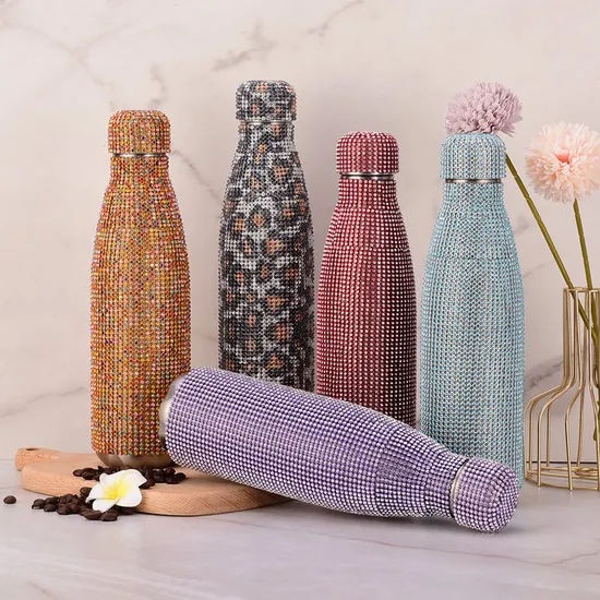 Custom 350ml 500ml Shining Diamond Thermos Bottles Stainless Steel Tumblers Water Bottle Girl Women Gift Bling Cup Vacuum Flask 