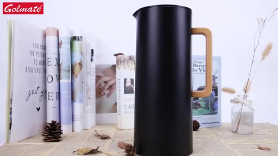 Vacuum Thermos Flask Coffee Jug with Wood Handle
