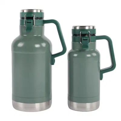 950ml 1900ml Vacuum Insulated Wide Mouth Bottle Classic Stainless Steel Water Bottle Vacuum Growler for Cold and Hot Beverages