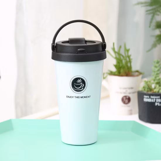 18oz 500 Ml Stainless Steel Thermos Coffee Cups Ice Tumbler Mug with Folding Handle