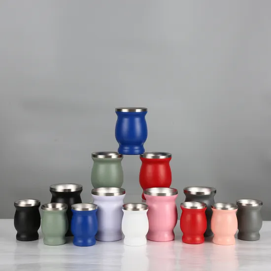Factory Hot Selling Bulk Argentina Wholesale Stainless Steel Yerba Mate Cup Gourd Tea with Bombilla Straw 