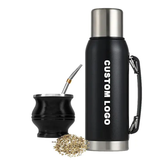 Customized Outdoor Stainless Steel Travel Yerba Mate Cup Kit Yerba Mate Tea Cup with Bombilla Straw and Brush 