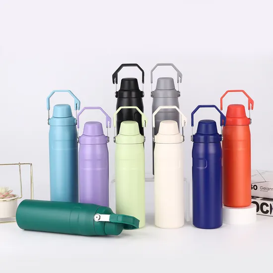 Factory Wholesale Stainless Steel Insulated and Cold Sports Cup Water Bottle Vacuum Flask with Bullet Cover Fashionable and Personalized Car Portable Cup 