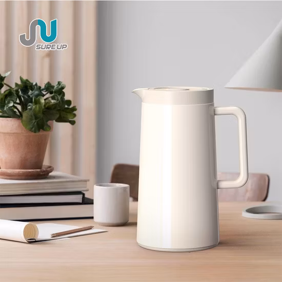 2023 New Factory Customized Stainless Steel Outer Glass Liner Coffee Pot Coffee Carafe Vacuum Jug Coffee Thermos Flask with Wooden Handle