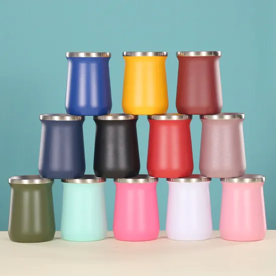New 8oz Vacuum Insulation Tea Cup 18/8 Double Wall Stainless Steel Yerba Mate Cup 