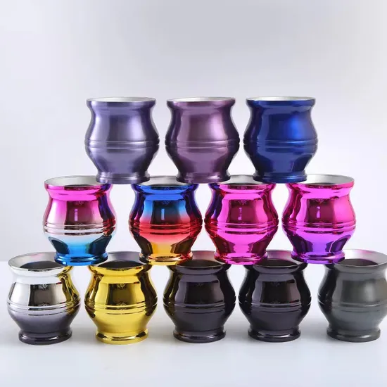 Argentina 8oz Yerba Mate Cup Double Wall Stainless Steel Insulated Mate Gourd Tea Cups 