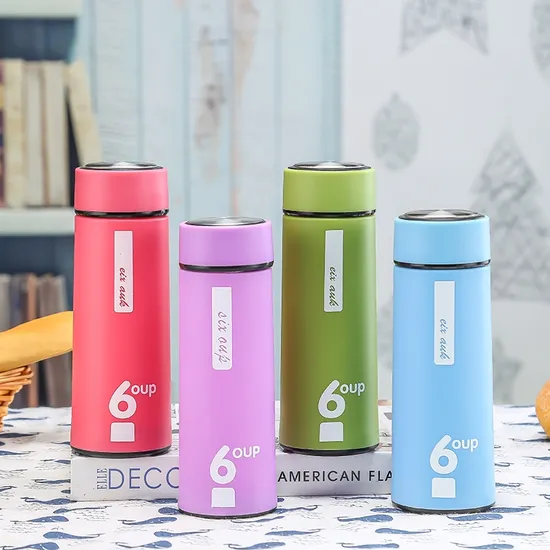 400ml Cartoon Daisy Pattern Custom Logo Glass Drinking Bottle Pink Blue Portable Water Bottle Cup for School Girls Kids Student 