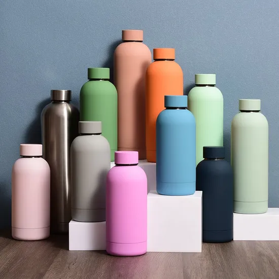 BPA Free Fancy Wholesale Drinking OEM Colorful Metal Custom Portable Thermal Vacuum Gym Termos Hot Sports Insulated Stainless Steel Flask Water Bottle 